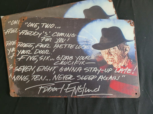 Freddy Metal Sign
